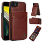 For iPhone 7 / 8 / SE 2022 AwQuer Vertical Flip Card Bag Holder Leather Phone Case(Brown)