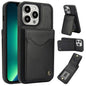 For iPhone 13 Pro Max AwQuer Vertical Flip Card Bag Holder Leather Phone Case(Black)