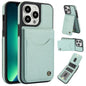 For iPhone 13 Pro Max AwQuer Vertical Flip Card Bag Holder Leather Phone Case(Green)
