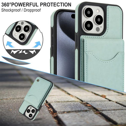 For iPhone 13 Pro Max AwQuer Vertical Flip Card Bag Holder Leather Phone Case(Green)