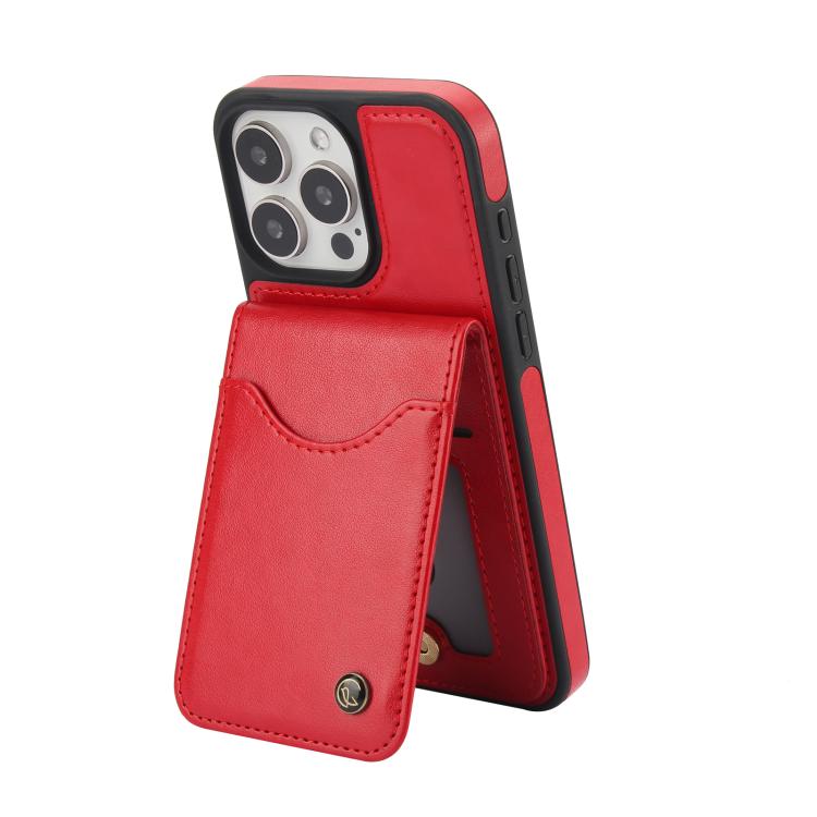 For iPhone 13 Pro AwQuer Vertical Flip Card Bag Holder Leather Phone Case(Red)