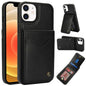 For iPhone 12 / 12 Pro AwQuer Vertical Flip Card Bag Holder Leather Phone Case(Black)