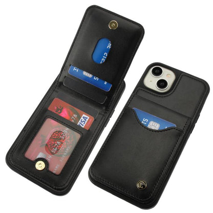 For iPhone 12 / 12 Pro AwQuer Vertical Flip Card Bag Holder Leather Phone Case(Black)