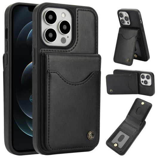 Pour iPhone 12 Pro Max AwQuer Étui portefeuille à rabat vertical en cuir (noir)