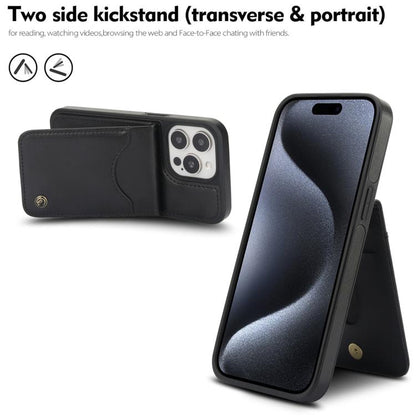 For iPhone 11 Pro Max AwQuer Vertical Flip Card Bag Holder Leather Phone Case(Black)