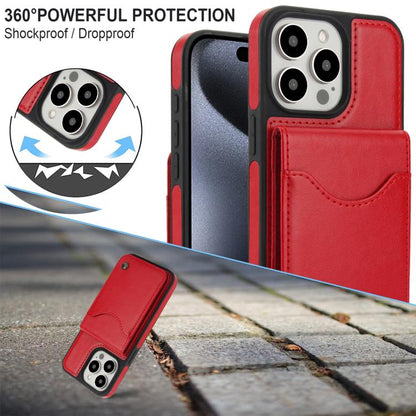 For iPhone 11 Pro Max AwQuer Vertical Flip Card Bag Holder Leather Phone Case(Red)