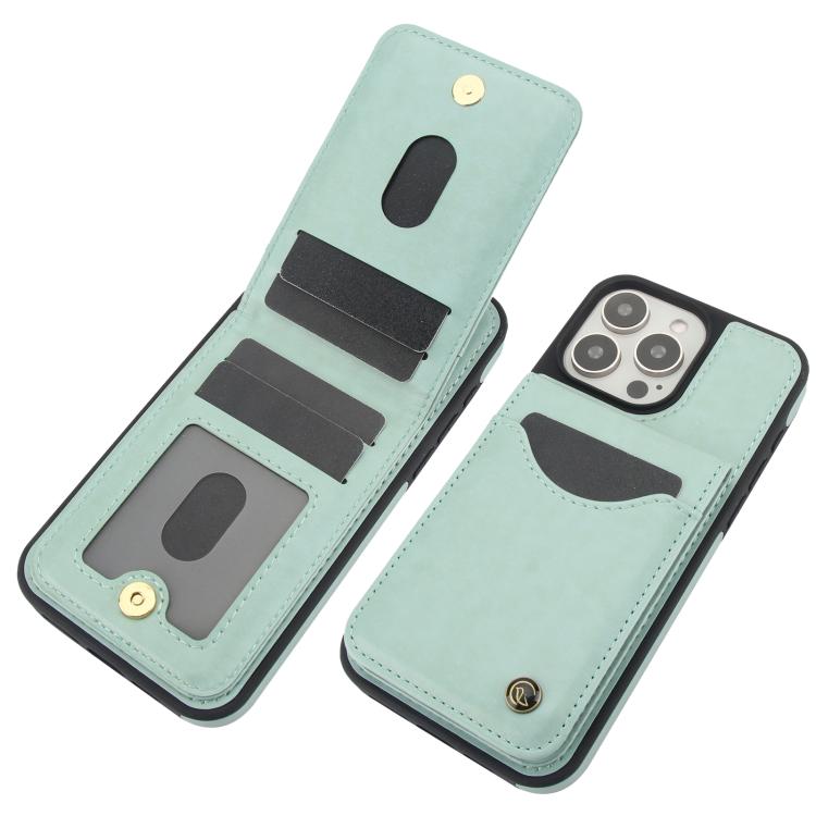 For iPhone 11 Pro Max AwQuer Vertical Flip Card Bag Holder Leather Phone Case(Green)