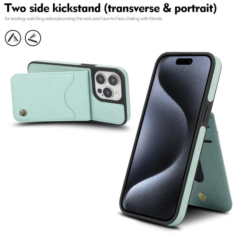 For iPhone 11 Pro Max AwQuer Vertical Flip Card Bag Holder Leather Phone Case(Green)