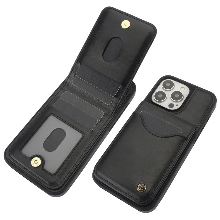 For iPhone 11 Pro AwQuer Vertical Flip Card Bag Holder Leather Phone Case(Black)