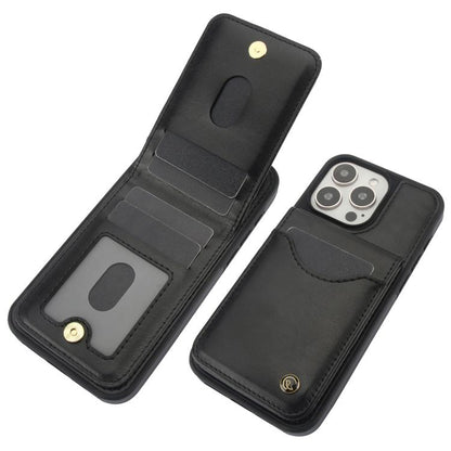 For iPhone 11 Pro AwQuer Vertical Flip Card Bag Holder Leather Phone Case(Black)