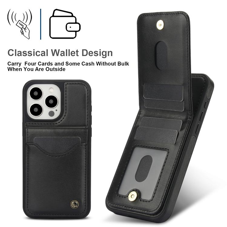 For iPhone 11 Pro AwQuer Vertical Flip Card Bag Holder Leather Phone Case(Black)