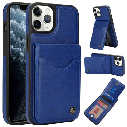 For iPhone 11 Pro AwQuer Vertical Flip Card Bag Holder Leather Phone Case(Blue)