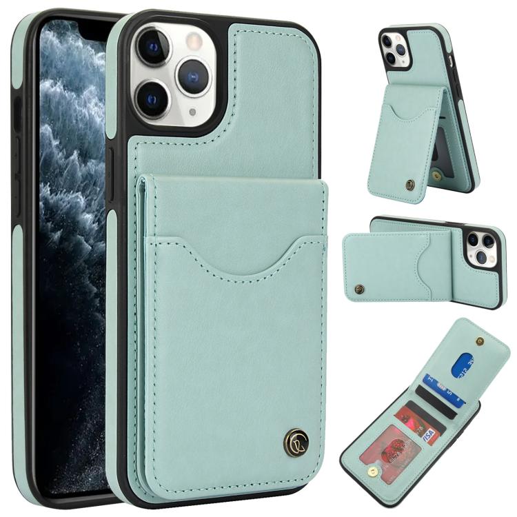 For iPhone 11 Pro AwQuer Vertical Flip Card Bag Holder Leather Phone Case(Green)