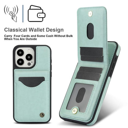 For iPhone 11 Pro AwQuer Vertical Flip Card Bag Holder Leather Phone Case(Green)