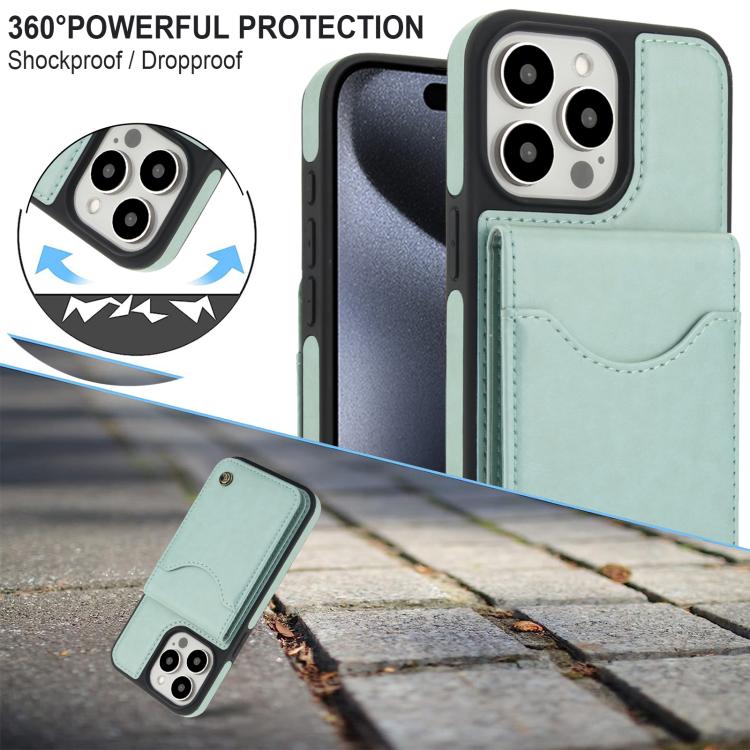 For iPhone 11 Pro AwQuer Vertical Flip Card Bag Holder Leather Phone Case(Green)