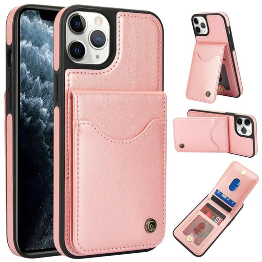 Pour iPhone 11 Pro AwQuer Étui portefeuille en cuir avec fente pour cartes à rabat vertical (Or Rose)