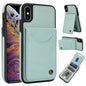 For iPhone X / XS AwQuer Vertical Flip Card Bag Holder Leather Phone Case(Green)