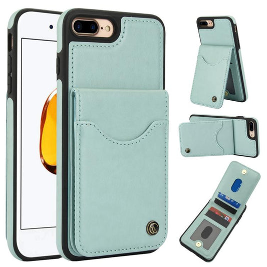 Pour iPhone 7 Plus / 8 Plus AwQuer Étui portefeuille en cuir à rabat vertical (vert)