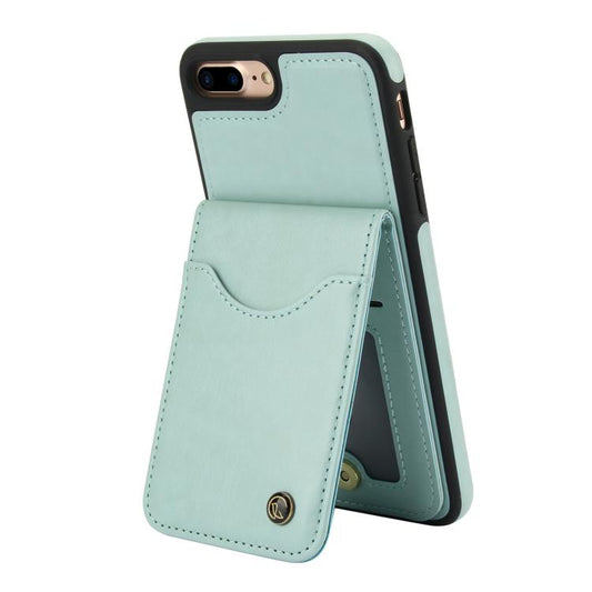 Pour iPhone 7 Plus / 8 Plus AwQuer Étui portefeuille en cuir à rabat vertical (vert)
