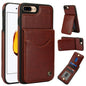 Pour iPhone 7 Plus / 8 Plus AwQuer Étui en Cuir avec Rabat Vertical et Porte-Cartes (Marron)