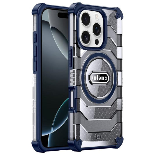 For iPhone 16 Pro Max wlons Explorer Series PC Hybrid TPU MagSafe Magnetic Case(Blue)
