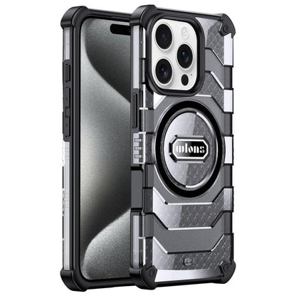 Pour iPhone 15 Pro Max, coque magnétique MagSafe hybride PC TPU wlons Explorer Series (noir)