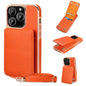 Pour iPhone 13 Pro Max VIETAO Housse de téléphone en PU avec texture Litchi et cordon (Orange)