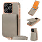 For iPhone 16 Pro Max VIETAO Litchi Texture Wallet PU Phone Case with Lanyard(Grey)