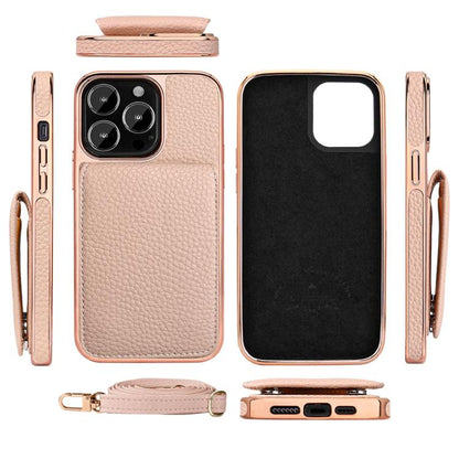 For iPhone 14 Plus VIETAO Litchi Texture Wallet PU Phone Case with Lanyard(Orange)