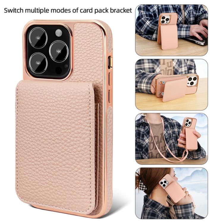 For iPhone 13 Pro Max VIETAO Litchi Texture Wallet PU Phone Case with Lanyard(White)