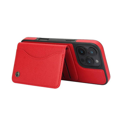 For iPhone 16 Pro AwQuer Horizontal Flip Card Bag Holder Leather Phone Case(Red)