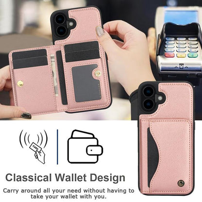 Pour iPhone 16 AwQuer Étui portefeuille à rabat horizontal en cuir (or rose)