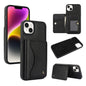 For iPhone 14 / 13 AwQuer Horizontal Flip Card Bag Holder Leather Phone Case(Black)