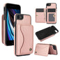For iPhone 7 / 8 / SE 2022 AwQuer Horizontal Flip Card Bag Holder Leather Phone Case(Rose Gold)