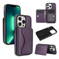 Pour iPhone 13 Pro Étui en Cuir avec Rabat Horizontal et Porte-Cartes AwQuer (Violet Foncé)