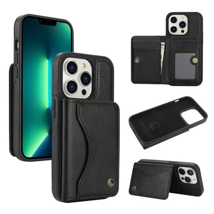 For iPhone 11 Pro Max AwQuer Horizontal Flip Card Bag Holder Leather Phone Case(Black)