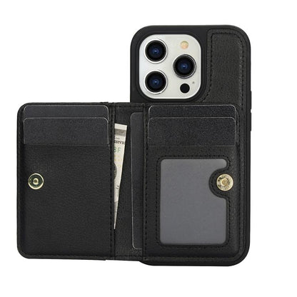 For iPhone 11 Pro Max AwQuer Horizontal Flip Card Bag Holder Leather Phone Case(Black)