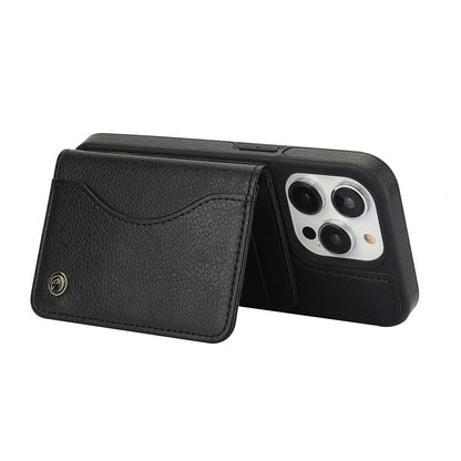 For iPhone 11 Pro Max AwQuer Horizontal Flip Card Bag Holder Leather Phone Case(Black)