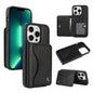For iPhone 11 Pro AwQuer Horizontal Flip Card Bag Holder Leather Phone Case(Black)