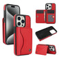 Pour iPhone 15 Pro Max AwQuer Étui de téléphone en cuir avec porte-cartes à rabat horizontal (rouge)