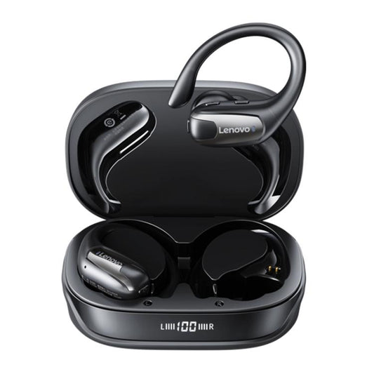 Écouteurs Bluetooth sans Fil Authentiques à Affichage Numérique à Fixation Auriculaire Originale Lenovo EA305 (Noir)