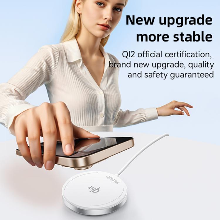 Chargeur sans fil magnétique de bureau Yesido DS24 15W QI2.0 à chargement rapide (blanc)