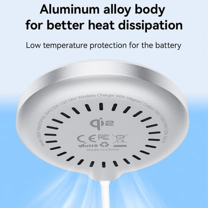 Chargeur sans fil magnétique de bureau Yesido DS24 15W QI2.0 à chargement rapide (blanc)