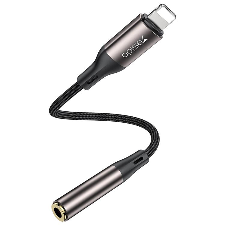 Yesido YAU45 8 Pin to 3.5mm Aluminum Alloy Audio Adapter(Gold)