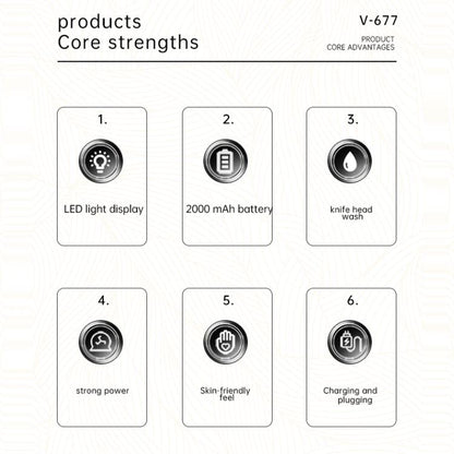 VGR V-677 LED Digital Display Electric Hair Clipper & Trimmer Set(Green)