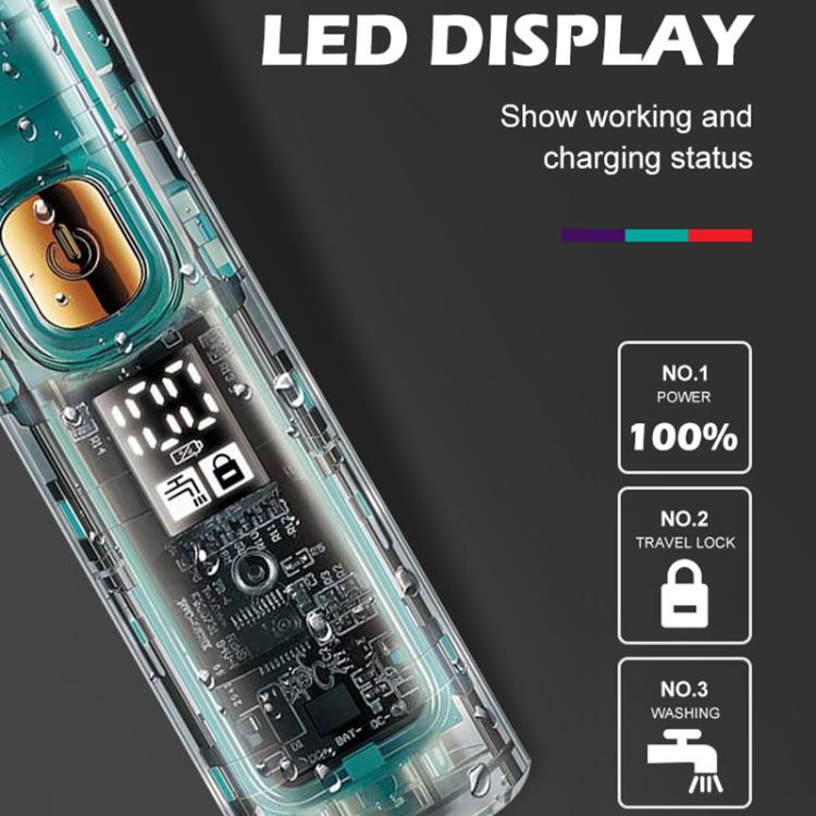 Tondeuse à cheveux électrique VGR V-961 IPX7 avec affichage numérique LED USB (Noir)