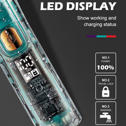 Tondeuse à cheveux électrique VGR V-961 IPX7 avec affichage numérique LED USB (Noir)