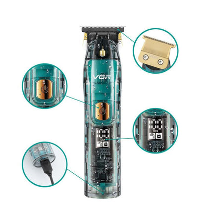 Tondeuse à cheveux électrique VGR V-961 IPX7 avec affichage numérique LED USB (Noir)