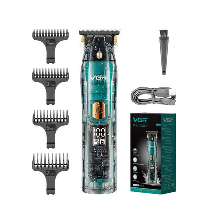 Tondeuse à cheveux électrique VGR V-961 IPX7 avec affichage numérique LED USB (Noir)