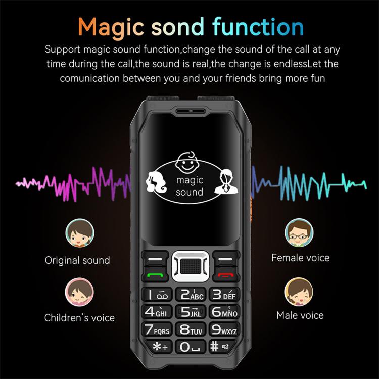 UNIWA M6000 Big Speaker Keypad Phone, 2.4 inch, Dual Flashlights, 21 Keys, SOS, FM, 4 SIM, GSM, Plug:AU Plug(Green)